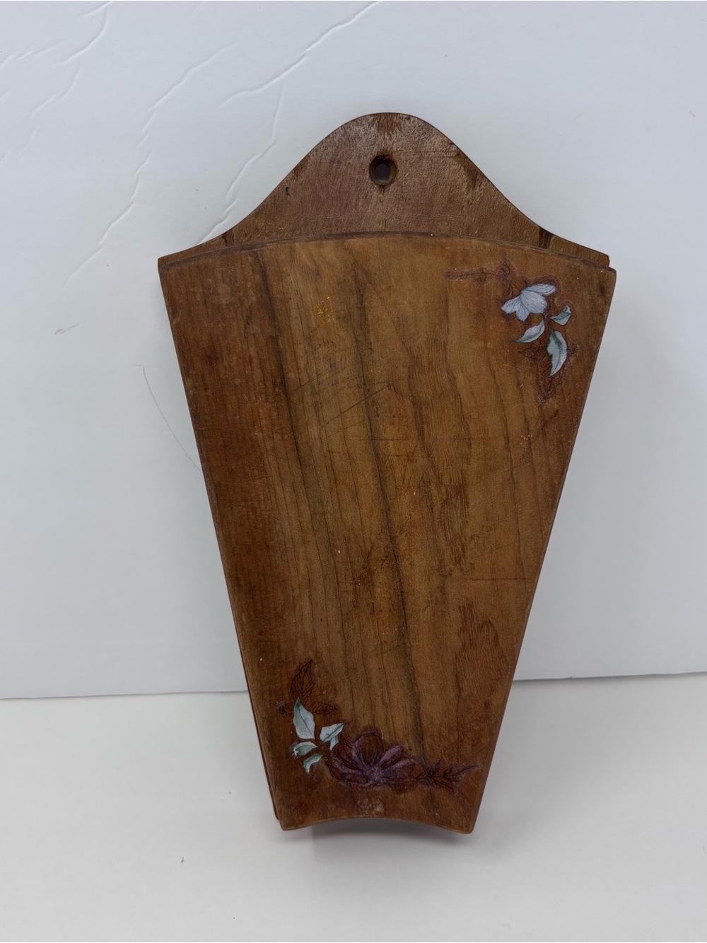 Vintage Wooden Wall Mount Knife Holder 5 Slot Rustic Farmhouse Kitchen Decor